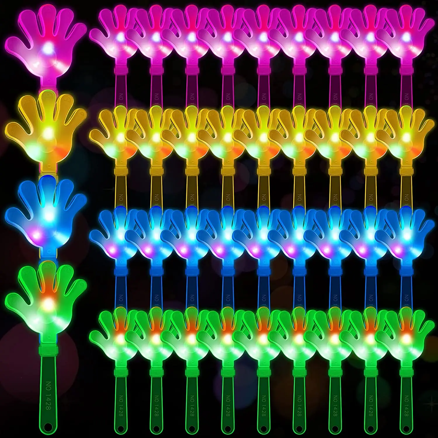 Diy Halloween Electronics - 12szt Klapki ręczne Rozświetlone LED Klapki