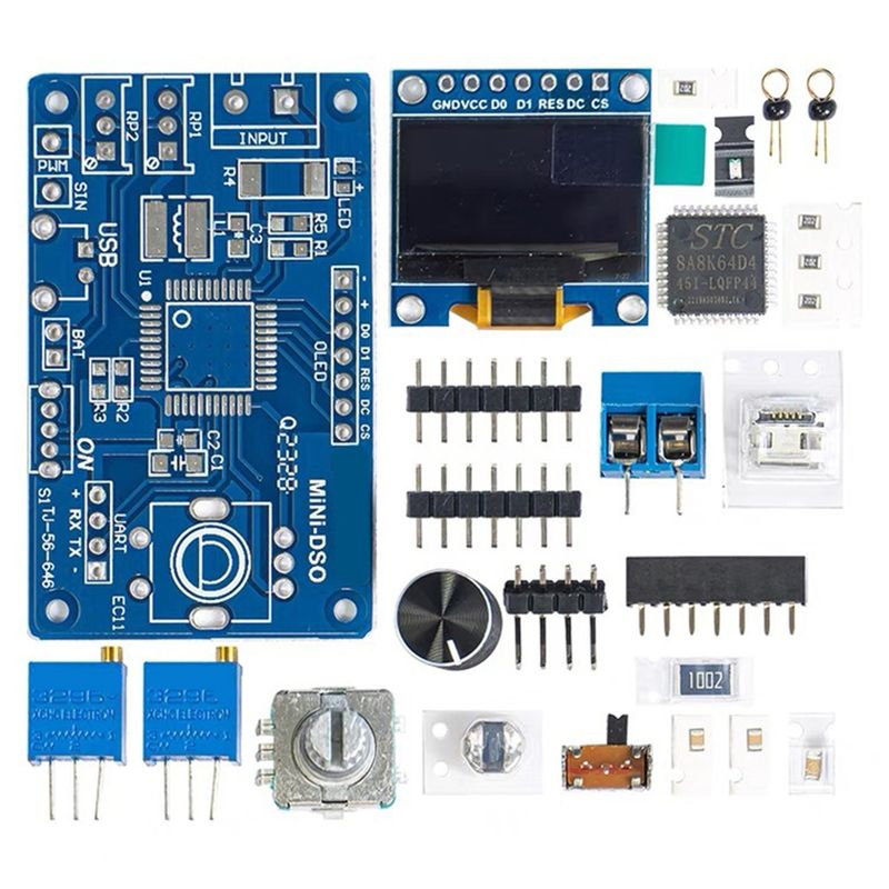 Diy Electronics Components Kit - Zestaw oscyloskopu cyfrowego AT14 DIY, mikrokontroler