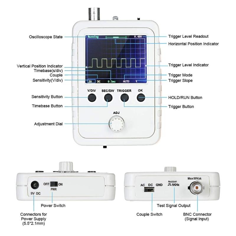 Oscilloscope Dso Mini - Przenośny zestaw analizatora stanów logicznych z
