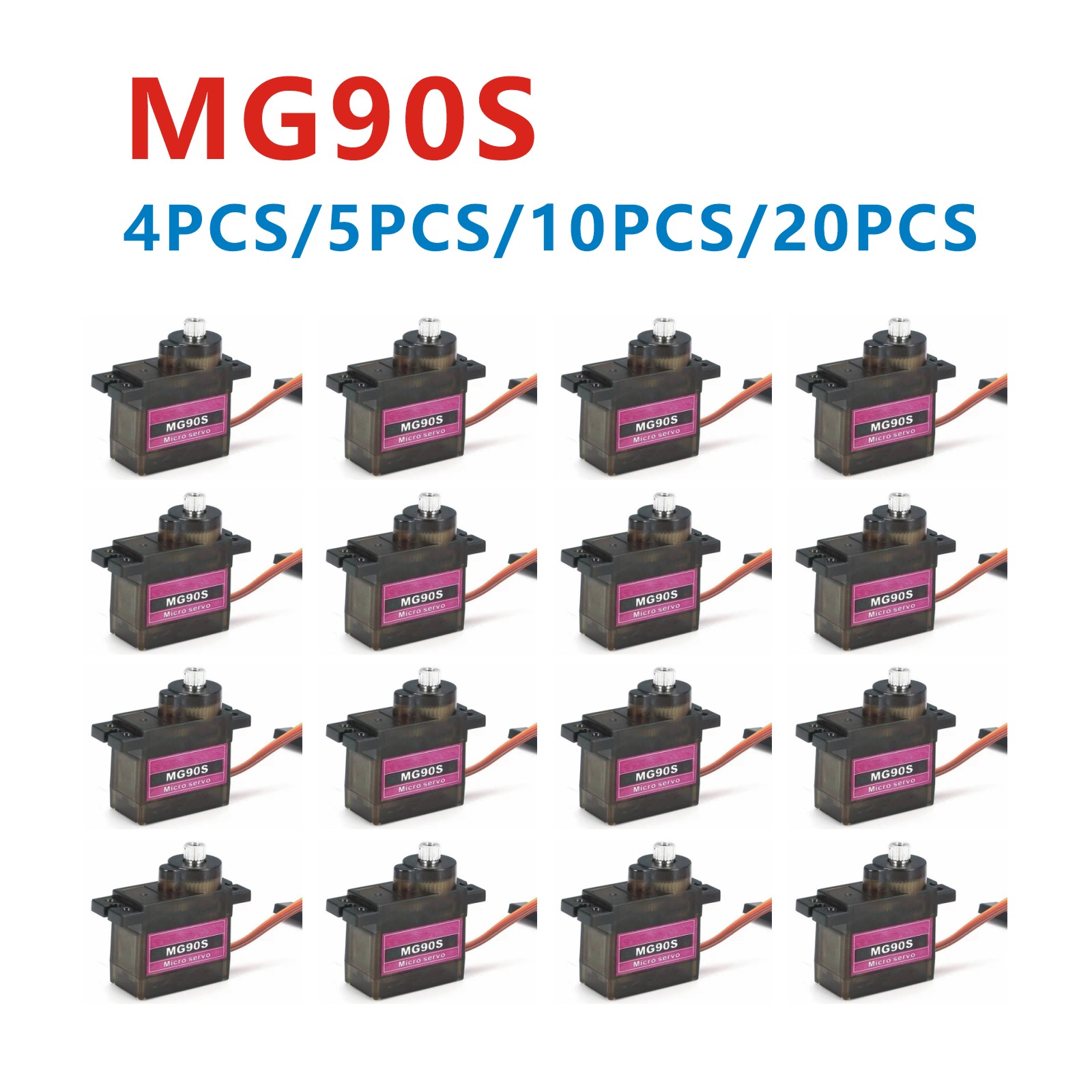 Servo Motor Sg90 - 4/5/10/20 sztuk MG90S Metal Gear RC