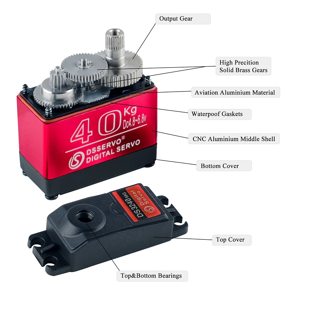 40KG Dsservo DS3240 Duży momen – Servo Motor Sg90 recenzja i cena